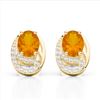 Image 1 : 2.50 Citrine & Micro Pave VS/SI Diamond Stud Earrings 10K Yellow Gold - REF-25X6T - 22330