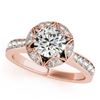 Image 2 : 1.5 CTW Certified VS/SI Diamond Solitaire Halo Ring 18K Rose Gold - REF-404W4F - 26890