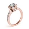 Image 4 : 1.5 CTW Certified VS/SI Diamond Solitaire Halo Ring 18K Rose Gold - REF-404W4F - 26890