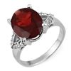 Image 1 : 6.20 CTW Garnet & Diamond Ring 10K White Gold - REF-40A2X - 11314