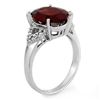 Image 2 : 6.20 CTW Garnet & Diamond Ring 10K White Gold - REF-40A2X - 11314