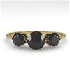 Image 1 : 1 CTW Past Present Future Black Certified Diamond Ring 18K Yellow Gold - REF-71N3Y - 35908