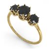Image 2 : 1 CTW Past Present Future Black Certified Diamond Ring 18K Yellow Gold - REF-71N3Y - 35908