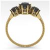 Image 4 : 1 CTW Past Present Future Black Certified Diamond Ring 18K Yellow Gold - REF-71N3Y - 35908
