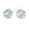 Image 1 : 4 CTW Sky Blue Topaz Designer Inspired Solitaire Stud Earrings 18K Yellow Gold - REF-29F3N - 21847