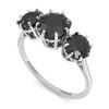 Image 2 : 2 CTW Past Present Future Black Diamond Ring 18K White Gold - REF-100F2N - 35778