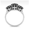 Image 4 : 2 CTW Past Present Future Black Diamond Ring 18K White Gold - REF-100F2N - 35778