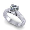 Image 5 : 1.06 CTW Solitaire Certified VS/SI Diamond Ring 14K White Gold - REF-286M6H - 38535