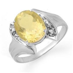 1.76 CTW Citrine & Diamond Ring 10K White Gold - REF-16M9H - 12371