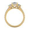 Image 4 : 2.14 CTW Princess VS/SI Diamond Art Deco 3 Stone Ring 18K Yellow Gold - REF-454T5M - 37207