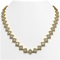 31.92 CTW Princess Cut Diamond Designer Necklace 18K Yellow Gold - REF-5920A2X - 42850