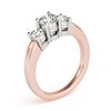 Image 4 : 0.75 CTW Certified VS/SI Diamond 3 Stone Ring 18K Rose Gold - REF-128W5F - 28063