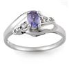 Image 1 : 0.42 CTW Tanzanite & Diamond Ring 18K White Gold - REF-30M9H - 10441