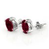 Image 1 : 1.50 CTW Ruby Earrings 14K White Gold - REF-12W2F - 11302