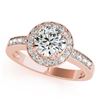 Image 2 : 1.2 CTW Certified VS/SI Diamond Solitaire Halo Ring 18K Rose Gold - REF-214W5F - 26968