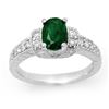 Image 1 : 1.60 CTW Emerald & Diamond Ring 14K White Gold - REF-60M9H - 14201
