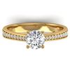 Image 1 : 1.01 CTW Certified VS/SI Diamond Solitaire Art Deco Ring 14K Yellow Gold - REF-176X5T - 30383