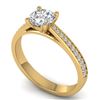 Image 2 : 1.01 CTW Certified VS/SI Diamond Solitaire Art Deco Ring 14K Yellow Gold - REF-176X5T - 30383