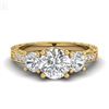 Image 2 : 1.41 CTW VS/SI Diamond Solitaire Art Deco 3 Stone Ring 18K Yellow Gold - REF-263X6T - 37009