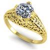 Image 5 : 1 CTW Solitaire Certified VS/SI Diamond Ring 14K Yellow Gold - REF-277H2A - 38525