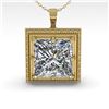 Image 2 : 1 CTW VS/SI Princess Diamond Solitaire Necklace 18K Yellow Gold - REF-332N8Y - 36004