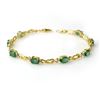 Image 1 : 4.11 CTW Emerald & Diamond Bracelet 10K Yellow Gold - REF-50W9F - 14180