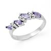 Image 1 : 0.75 CTW Tanzanite & Diamond Ring 10K White Gold - REF-21T5M - 13003