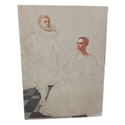 Tulip Fever Cornelis (Christoph Waltz) & Sophia (Alicia Vikander) Screen Used Portrait Movie Props