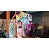 Image 2 : FOLDING KIDS TABLE W/ CHAIRS AND FIBER OPTIC LAMP CLOCK AND LIGHT FIXTURE