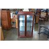 Image 2 : MAHOGANY BEVELLED GLASS DOOR DISPLAY CABINET