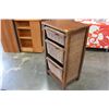 Image 2 : THREE DRAWER WICKER AND WOOD CHEST