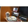 Image 2 : SHELF LOT OF COLLECTIBLE POTTERY AND SHADOW BOXES PARAGON TAPESTRY CREAM AND SUGAR ETC
