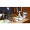 Image 3 : SHELF LOT OF COLLECTIBLE POTTERY AND SHADOW BOXES PARAGON TAPESTRY CREAM AND SUGAR ETC