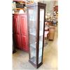 Image 2 : 6 FOOT TALL MODERN DARK FINISH GLASS DOOR DISPLAY CABINET
