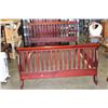 Image 2 : CHERRY FINISH QUEEN SIZE SLEIGH BED FRAME AND TWO 3 DRAWER NIGHTSTANDS