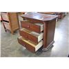 Image 3 : CHERRY FINISH 3 DRAWER NIGHTSTAND