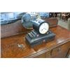 Image 2 : ANTIQUE HEAVY STONE WITH ENAMELED BEZEL MANTLE CLOCK WITH KEY