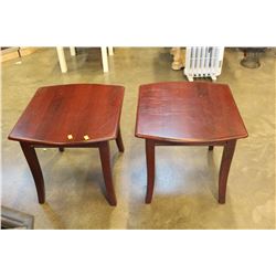 2 MAHOGANY FINISH END TABLES