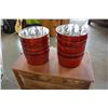 Image 1 : 10 RED GLASS PLANTERS