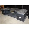 Image 2 : NEW MODERN BLACK ROLLING WITH GLASS SHELF TV STAND