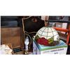 Image 3 : PLASTIC TABLE LAMP, CERAMIC GARDEN BURNER AND MAGAZINE RACK