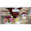 Image 2 : THREE CHINA FLORALS AND CARLTON ROUGE ROYALE VASE