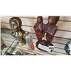 Image 2 : TWO NATIVE FIGURES AND ART GLASS PENQUINS AND FIGURAL BOTTLE