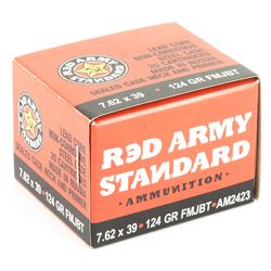 AK! 1000 ROUNDS: Century Arms, Red Army Standard, 762X39, 124Gr, Full Metal Jacket ciam2423