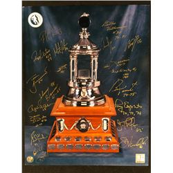 AUTOGRAPHED 16" X 20" VEZINA TROPHY PHOTO W/ 19 PLAYERS  (A.J SPORTSWORLD & FROZEN POND COA)