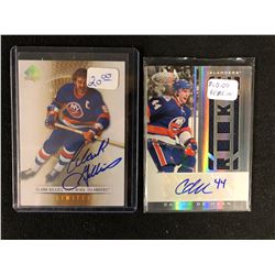 NY ISLANDERS AUTOGRAPHED HOCKEY CARD LOT (CLARK GILLIES, CALVIN DE HAAN)