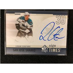 LOGAN COUTURE SP AUTHENTIC SIGN TIMES HOCKEY CARD