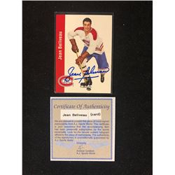 AUTOGRAPHED JEAN BELIVEAU PARKHURST HOCKEY CARD W/ A.J SPORTSWORLD COA