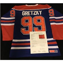 WAYNE GRETZKY SIGNED OILERS HOCKEY JERSEY W/ COL