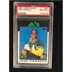 1986 TOPPS TRADED #2OT JOSE CANSECO (NM-MT 8) PSA GRADED
